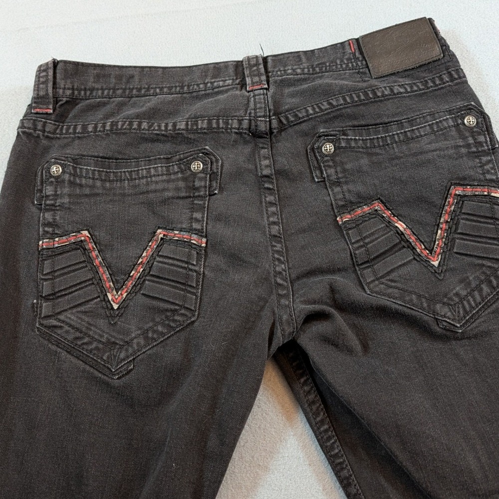 Affliction Gage Mens Jeans Size 34 Black Wash Distressed